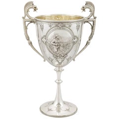 1880 Antique Victorian Sterling Silver Presentation Cup