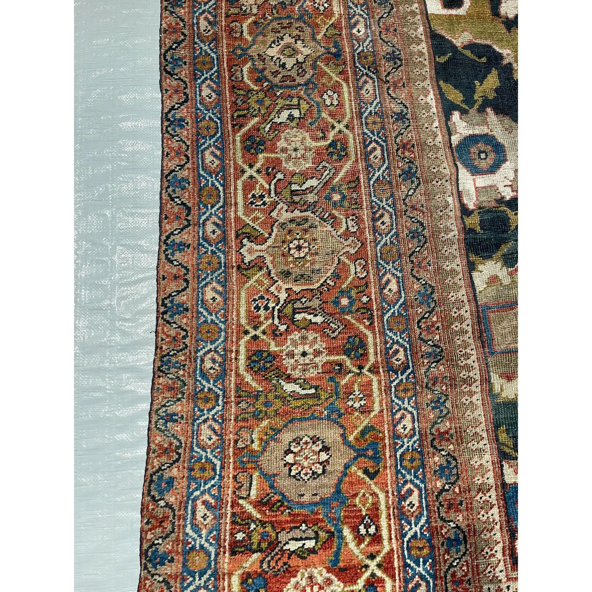 1880 Antique Ziegler Rug 9'8'' X 13' In Good Condition For Sale In Los Angeles, US