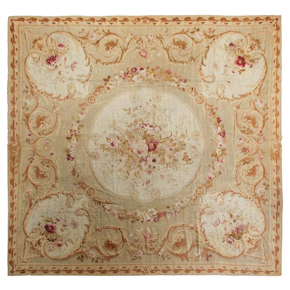 Very Large Handmade 12’ x 15’ French Aubusson or Savonnerie Style ...