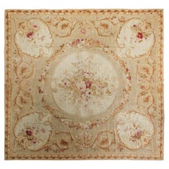 1880 Aubusson Flatwoven French AUbusson Large Aubusson