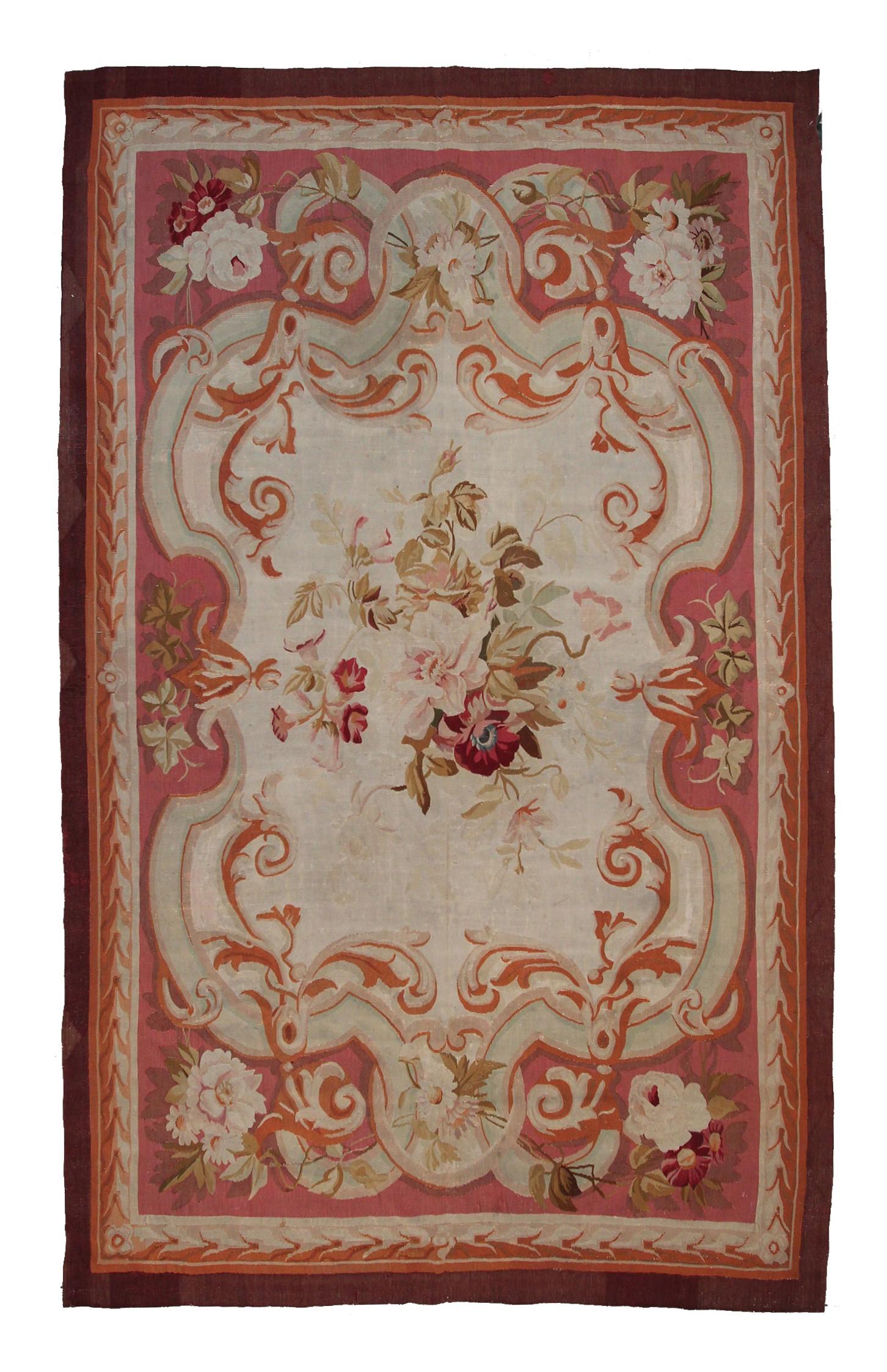 Fine Aubusson Napoleone III Autentico Aubusson francese 1880
5'5