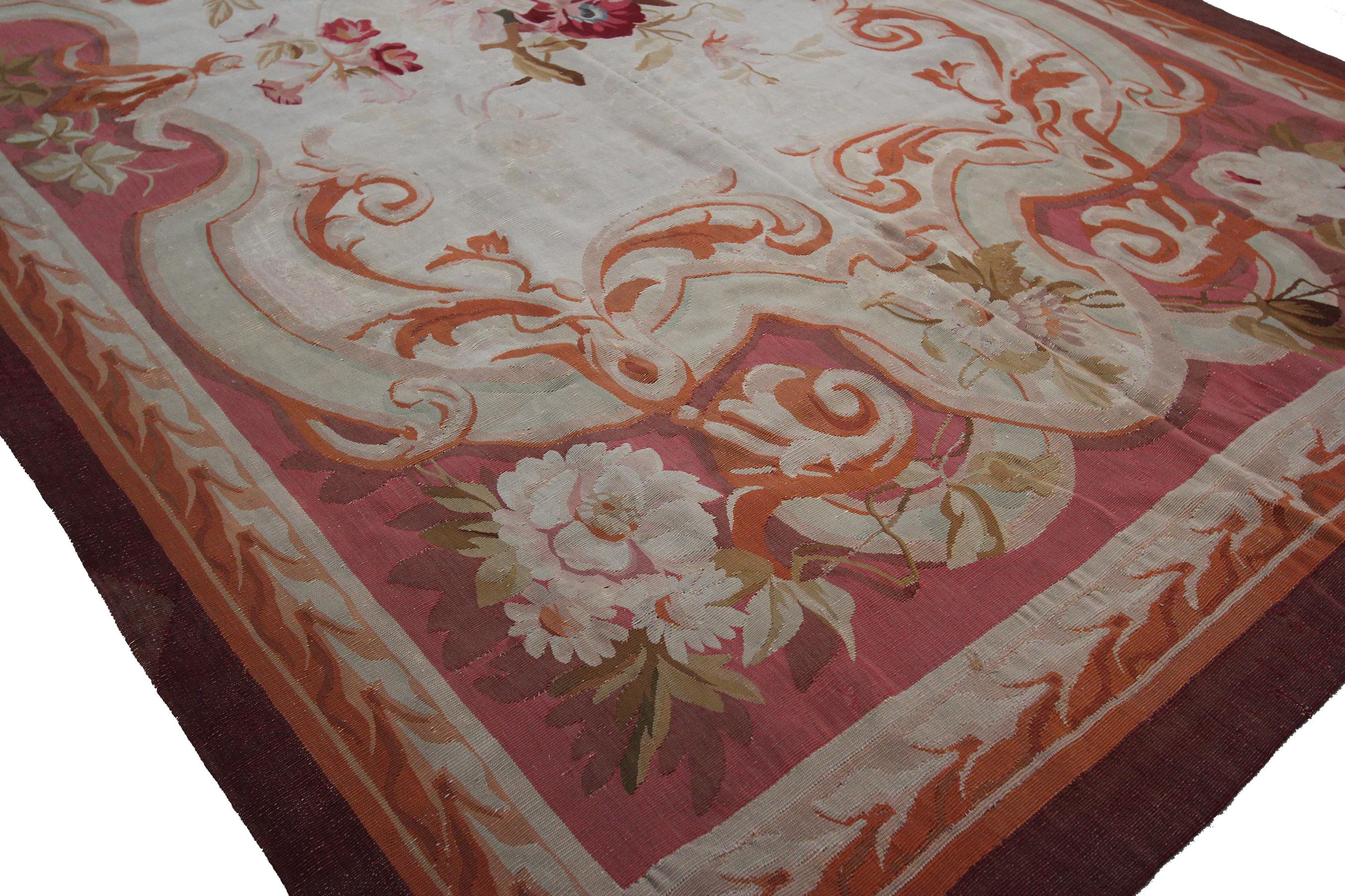 Late 19th Century 1880 Aubusson Flatwoven French Aubusson Napoleon III For Sale
