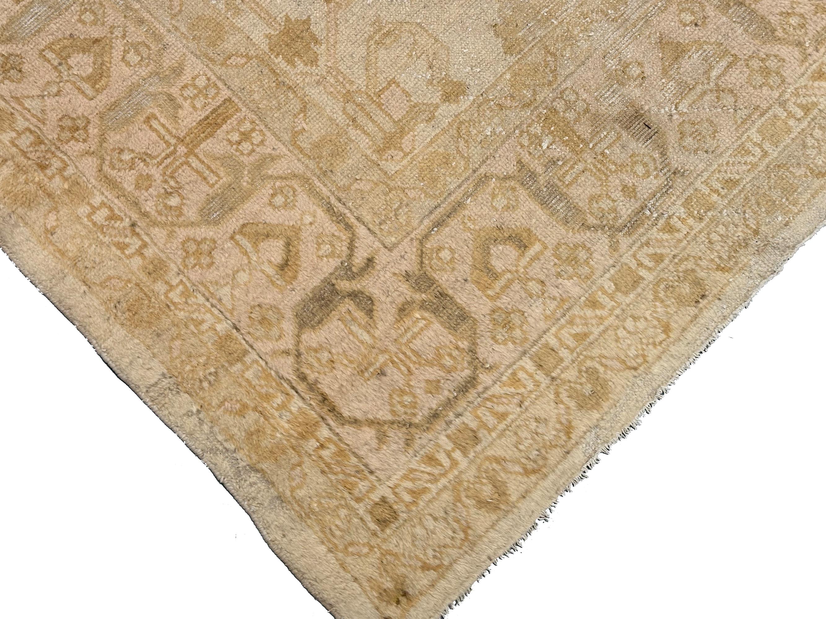 1880 Auhtentische antike türkische Oushak Geometrische Gesamt 12x15 366cm x 442cm im Zustand „Gut“ im Angebot in New York, NY
