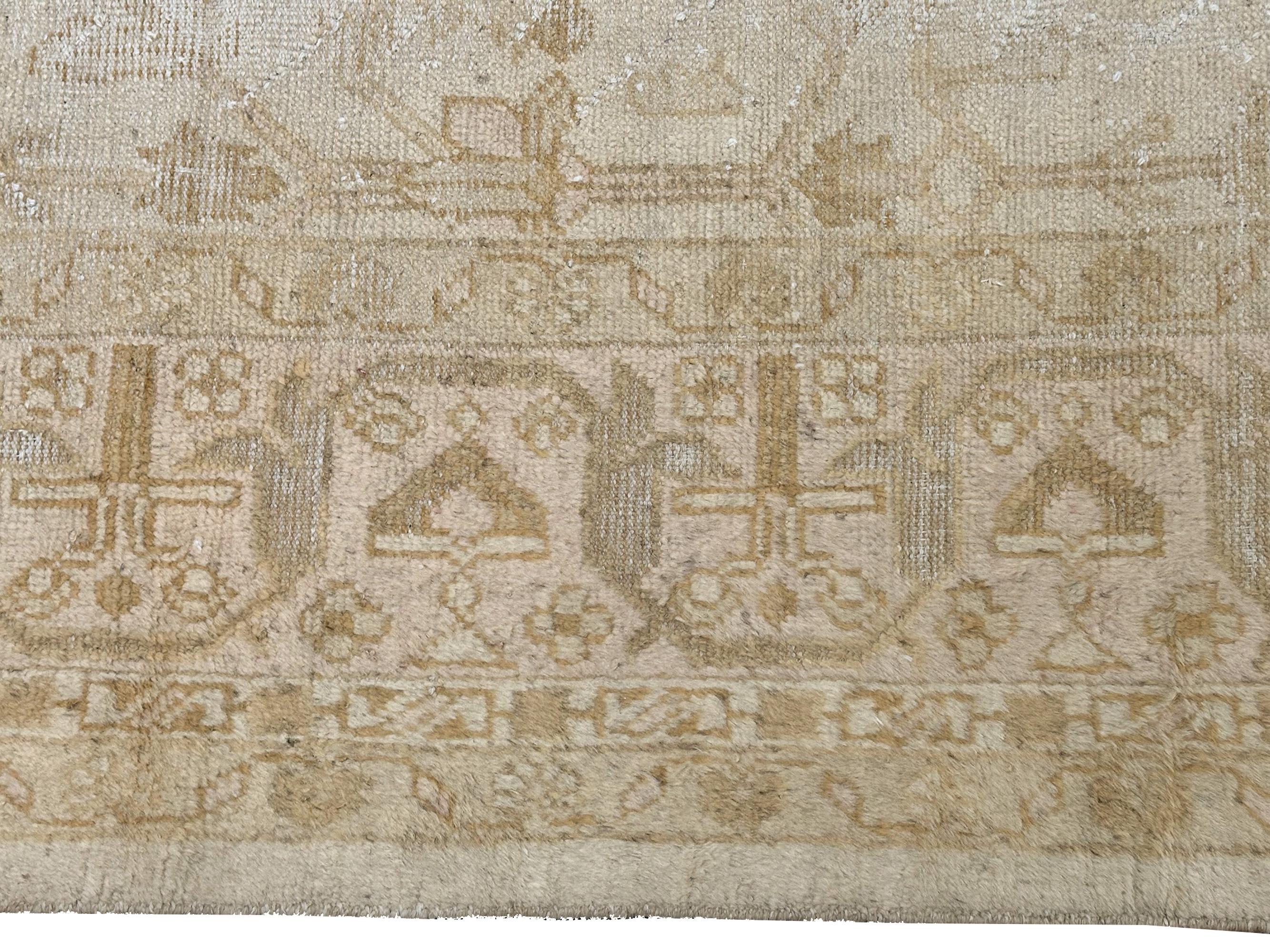 1880 Auhtentische antike türkische Oushak Geometrische Gesamt 12x15 366cm x 442cm (Wolle) im Angebot