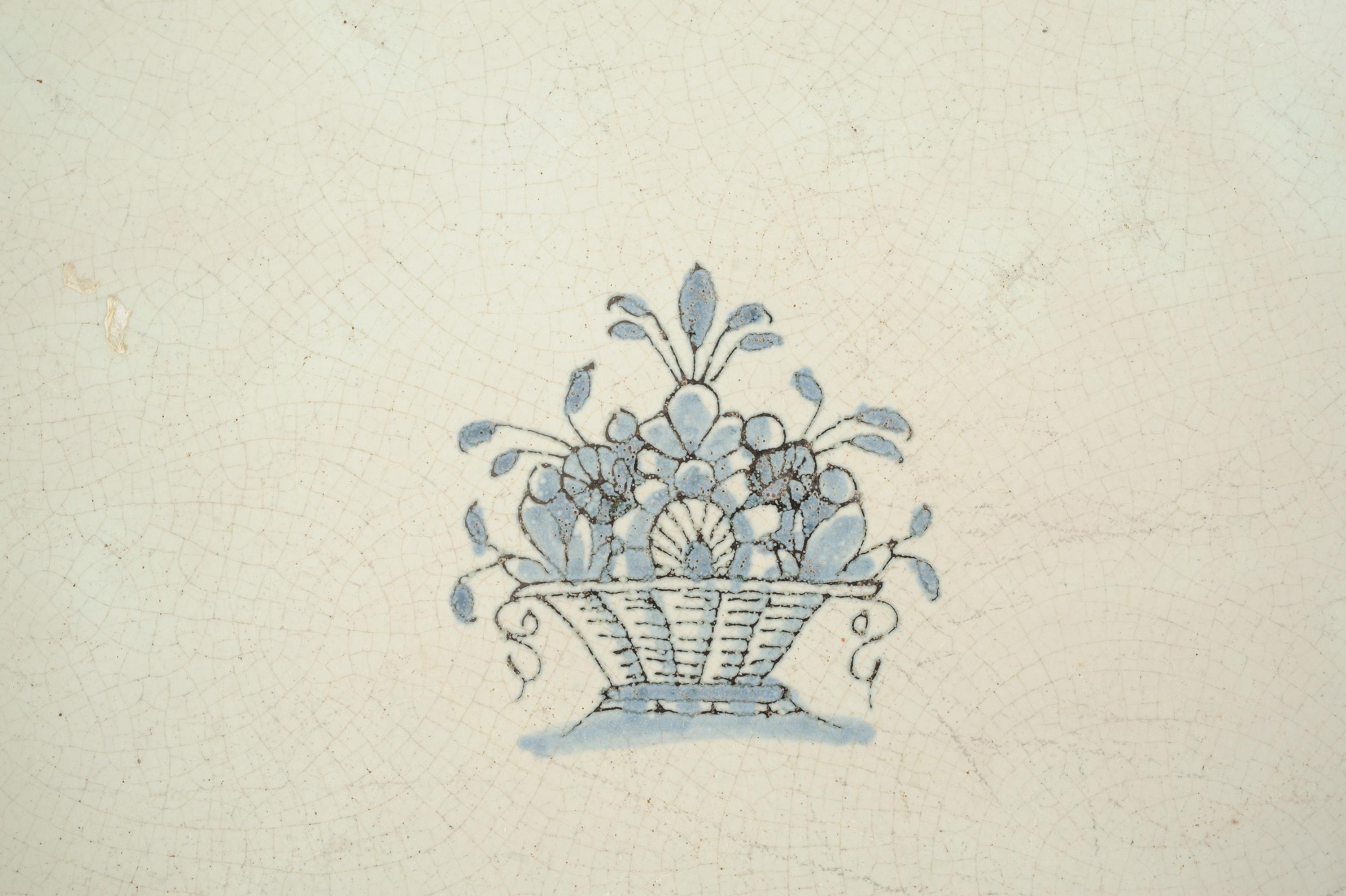 French 1880 Blue and White Faience Charger