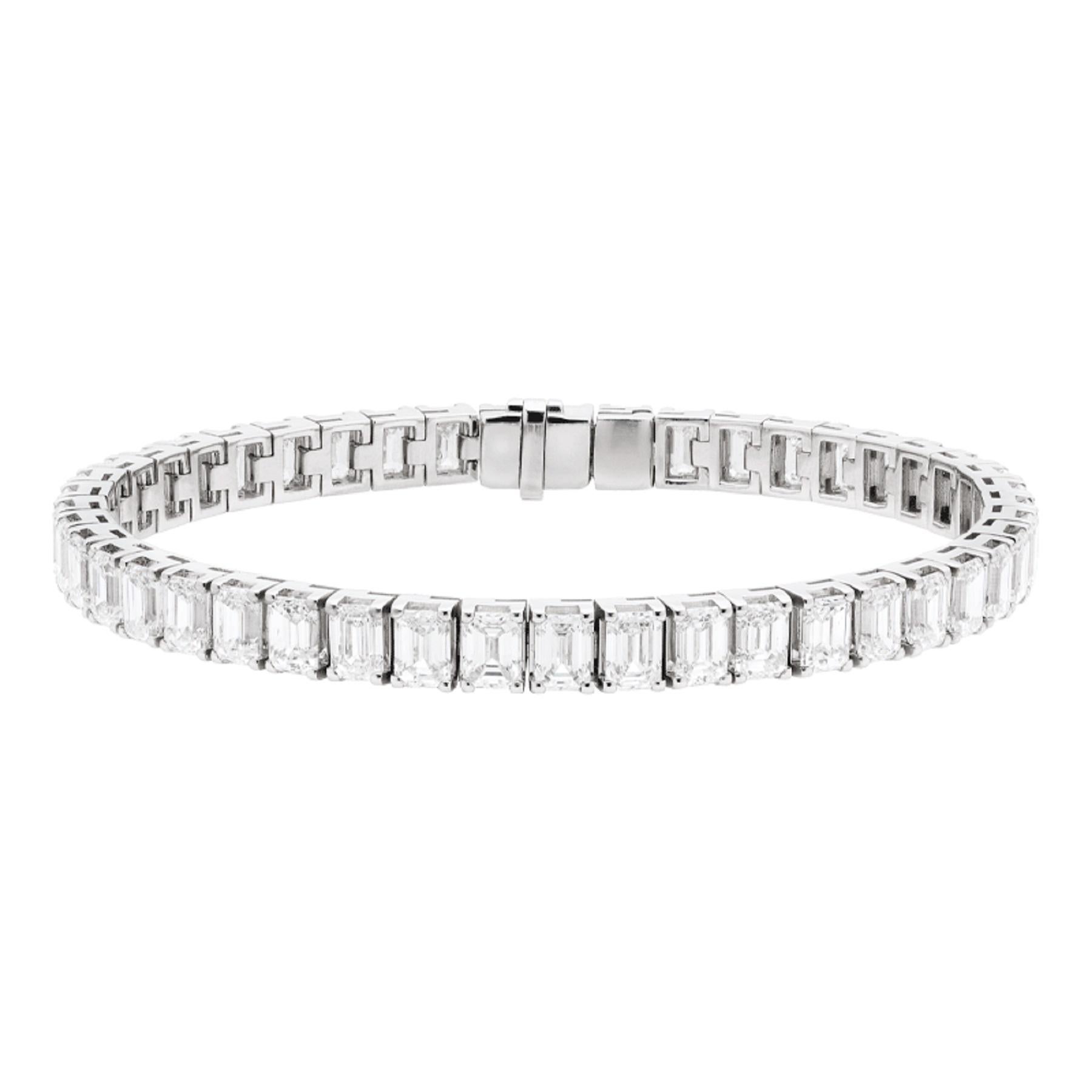 Approx. 18 carats total weight diamonds.The finest conflict free diamonds set in our unique endless diamond bracelet. (Standard length is 7.5 inches however we can alter this bracelet to any size wrist). This piece has been made made in solid
