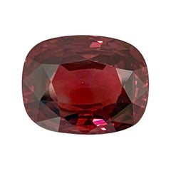 Pendentif en zircon rouge taille coussin non serti de 18,80 carats, pierre précieuse, bague à trois pierres