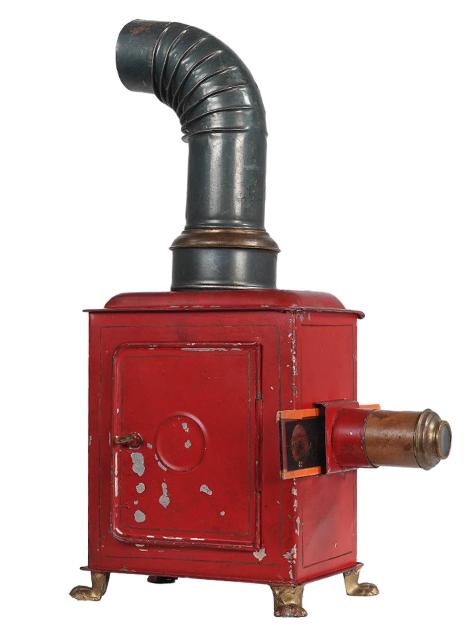 German 1880 Earnst Plank Magic Lantern, Box Plus 72 Slides For Sale
