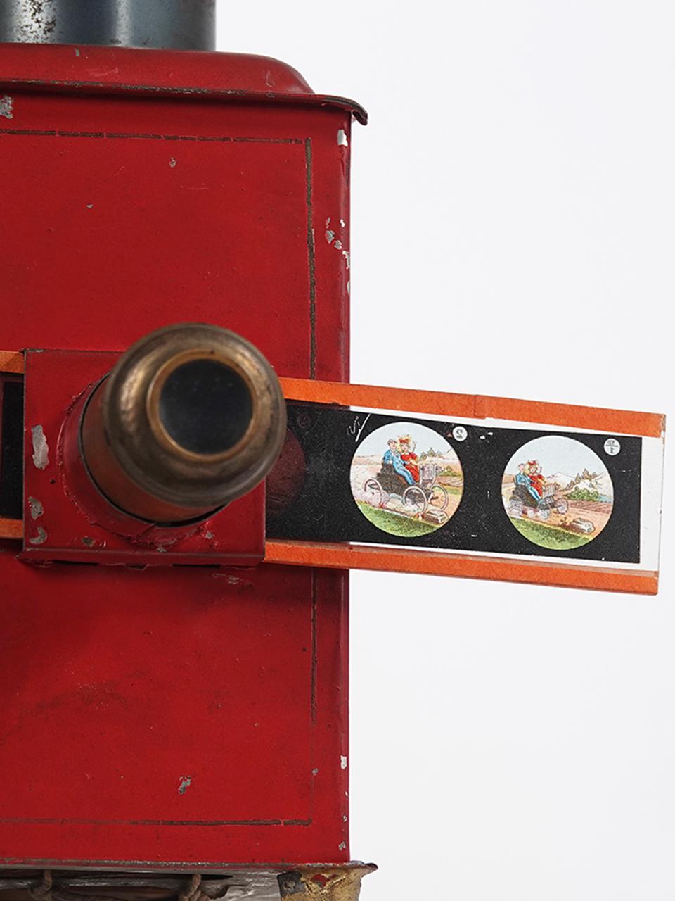 Glass 1880 Earnst Plank Magic Lantern, Box Plus 72 Slides For Sale