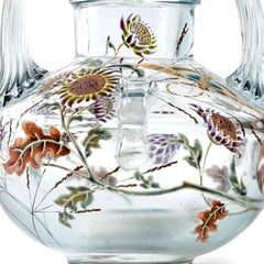 1880 Emile Gallé, Vase Perfume Burn "Flight of a Lepidoptera among Gaillardes"