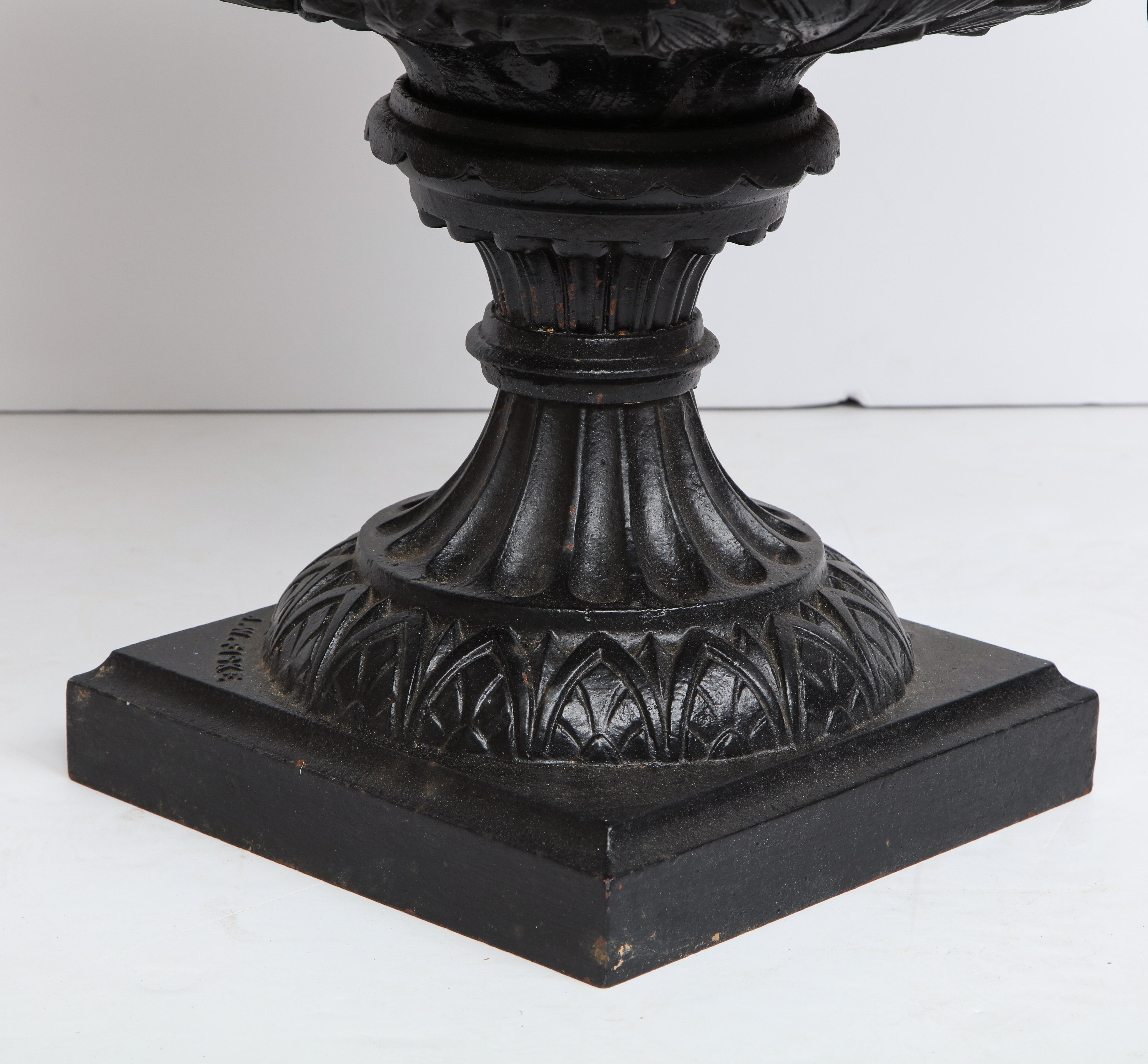 1880 Fiske Cast Iron Twin Handled Urn For Sale 4