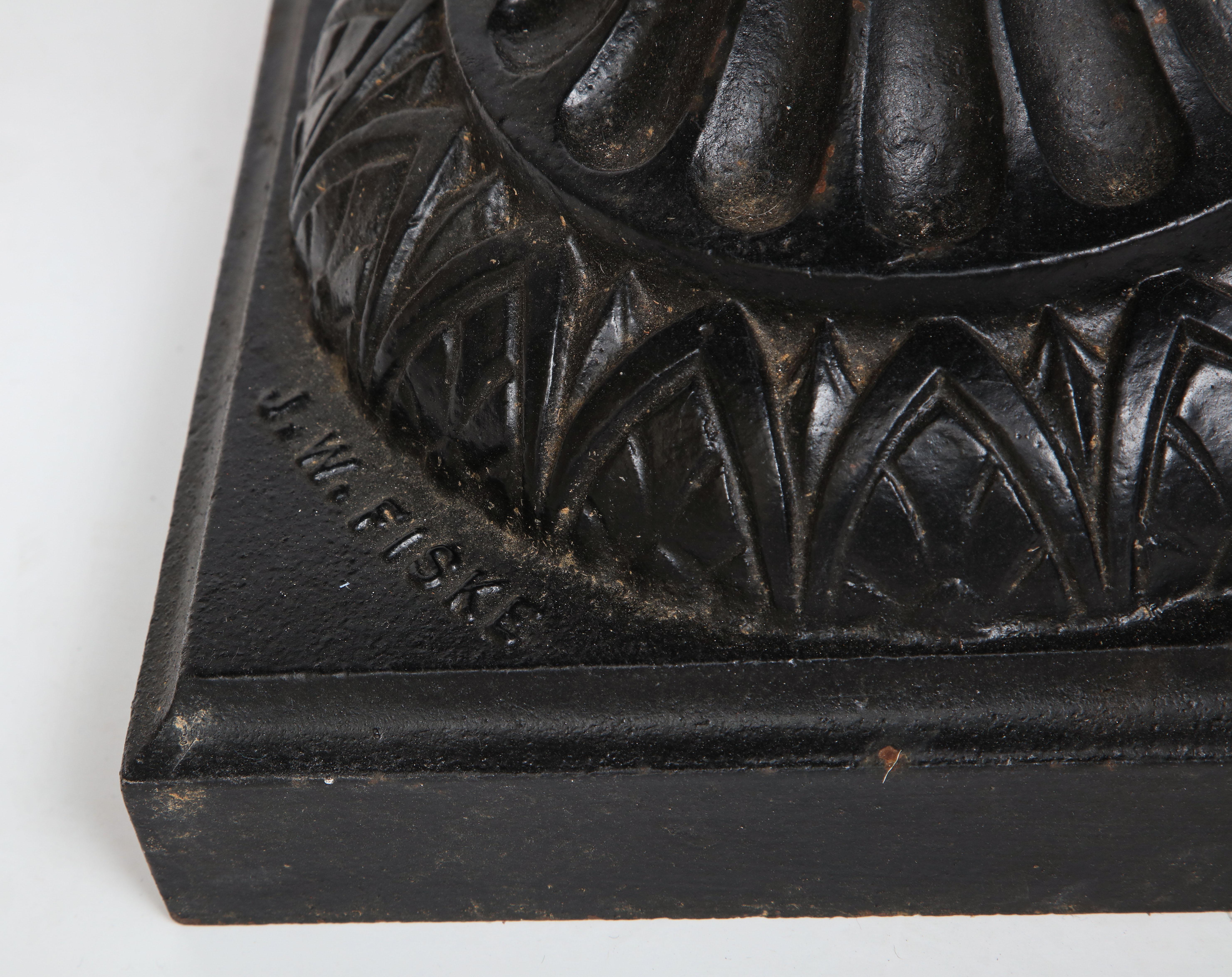1880 Fiske Cast Iron Twin Handled Urn For Sale 8