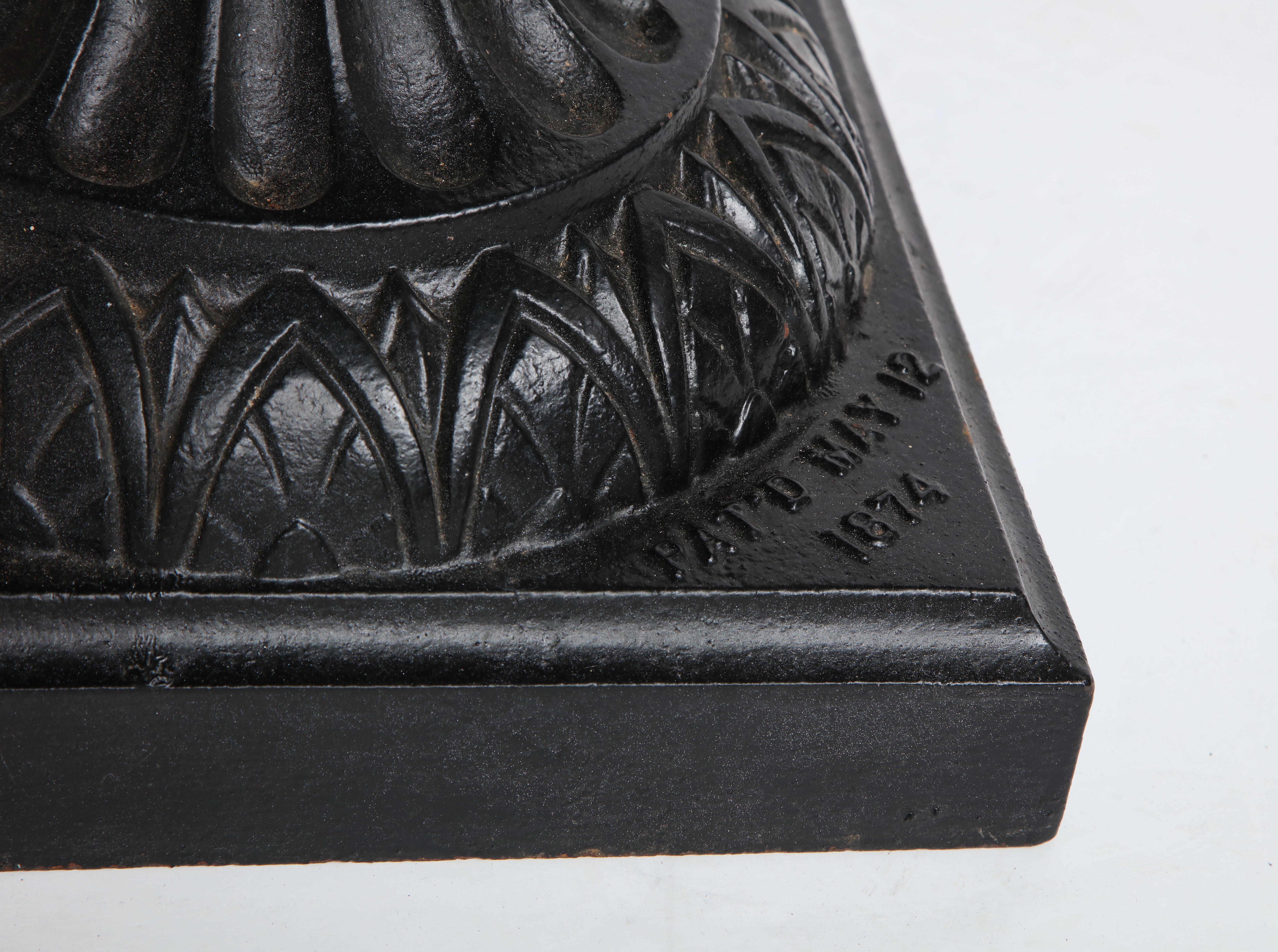 North American 1880 Fiske Cast Iron Twin Handled Urn For Sale