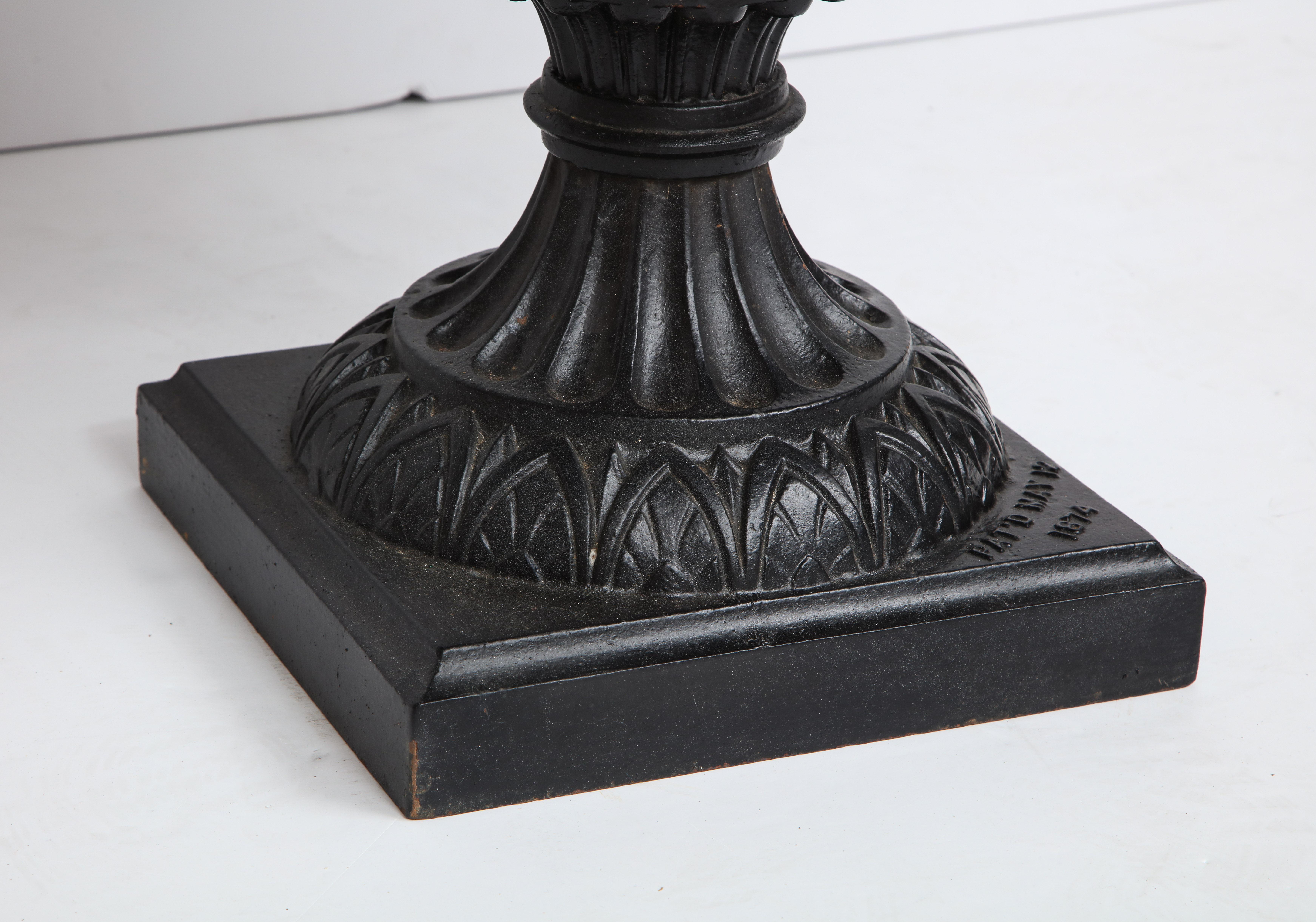 1880 Fiske Cast Iron Twin Handled Urn In Good Condition For Sale In Mt. Kisco, NY