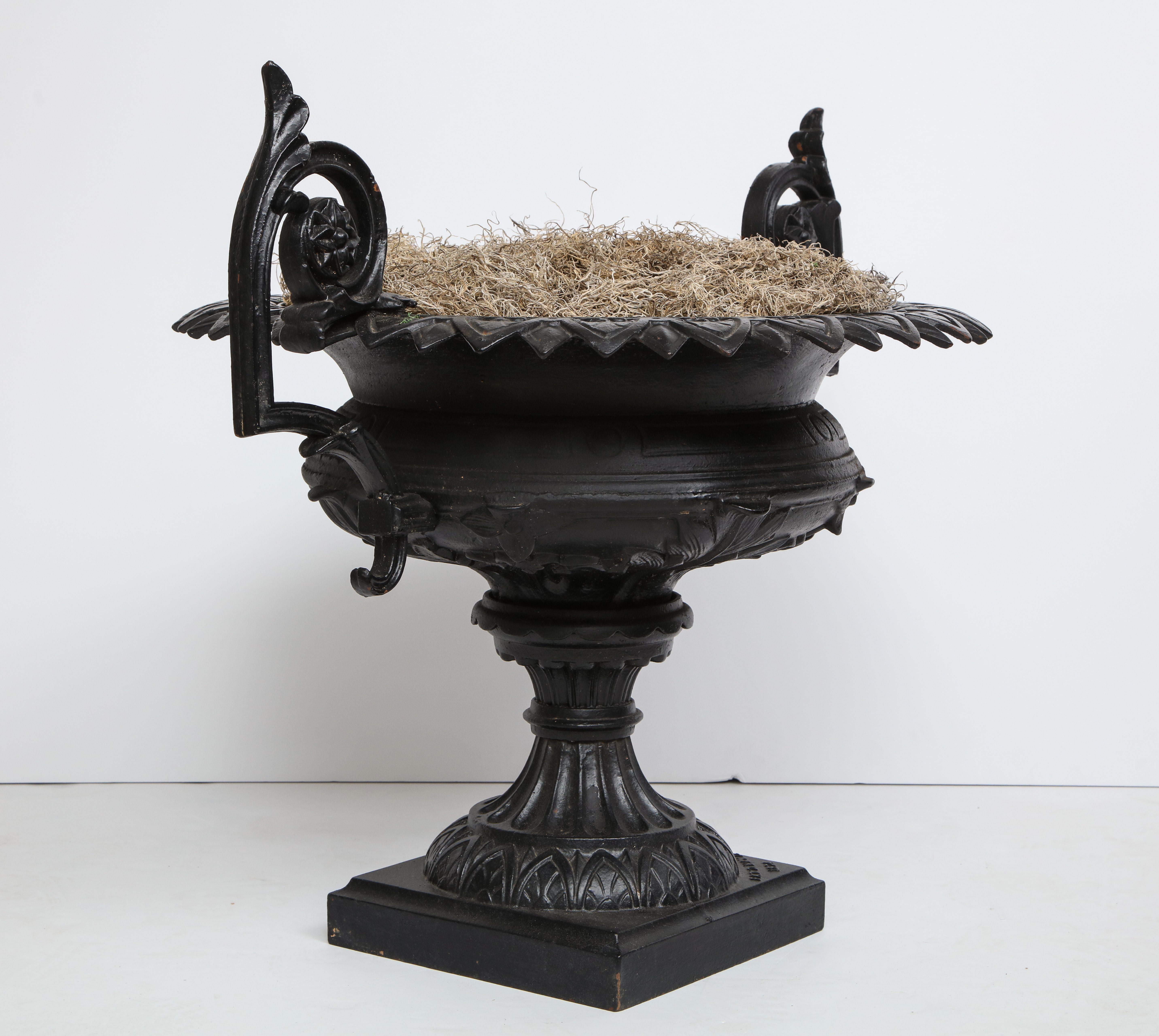 1880 Fiske Cast Iron Twin Handled Urn For Sale 1