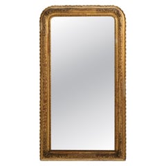 1880 Gold Louis XV Giltwood Arched Mirror