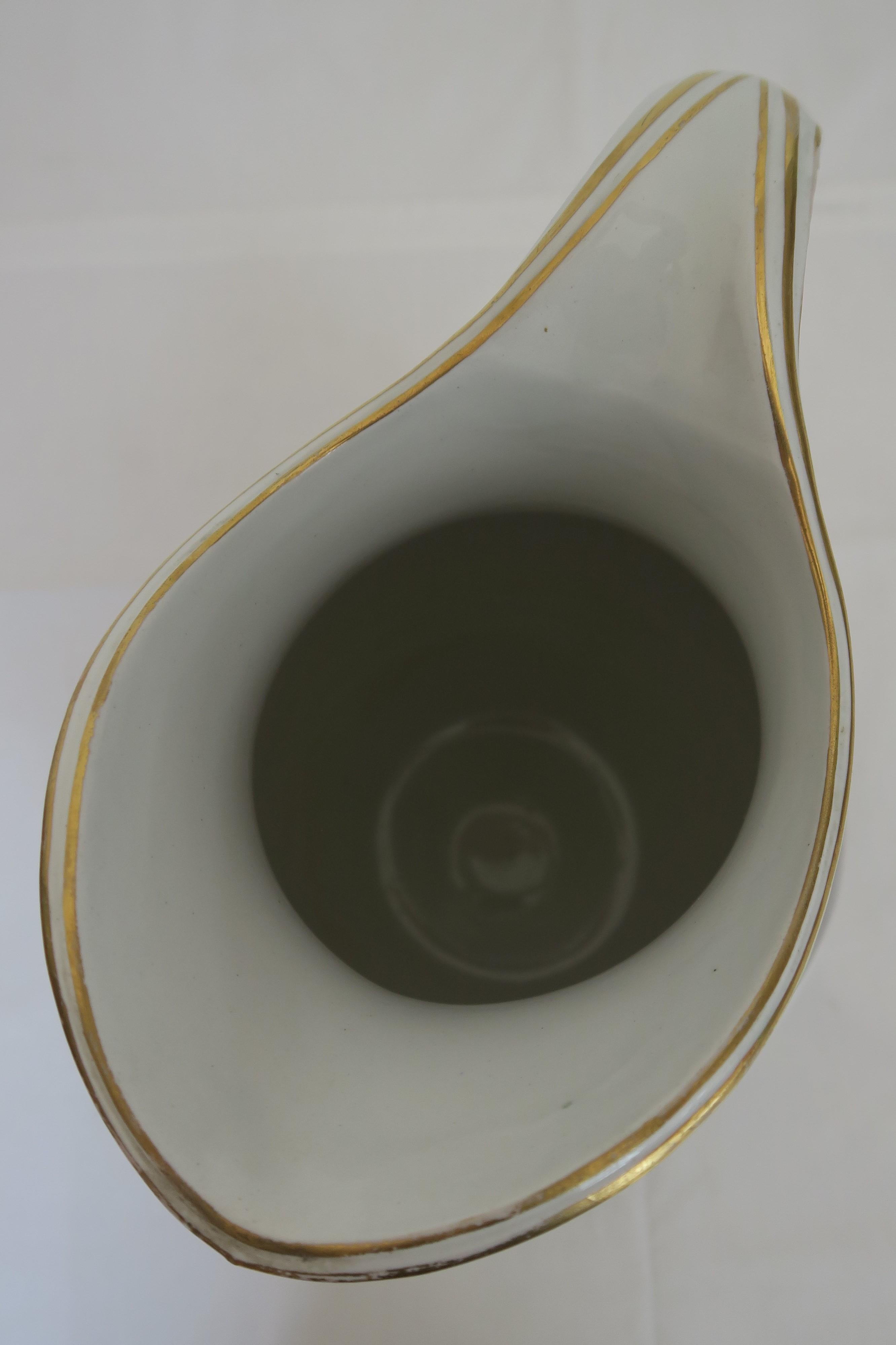 Hand-Crafted 1880 Minton Porcelain Pitcher with Feather Motif