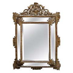 1880 Mirror Parecloses Mercury With Shell Gilted With Sheet of Gold 169x127 cm