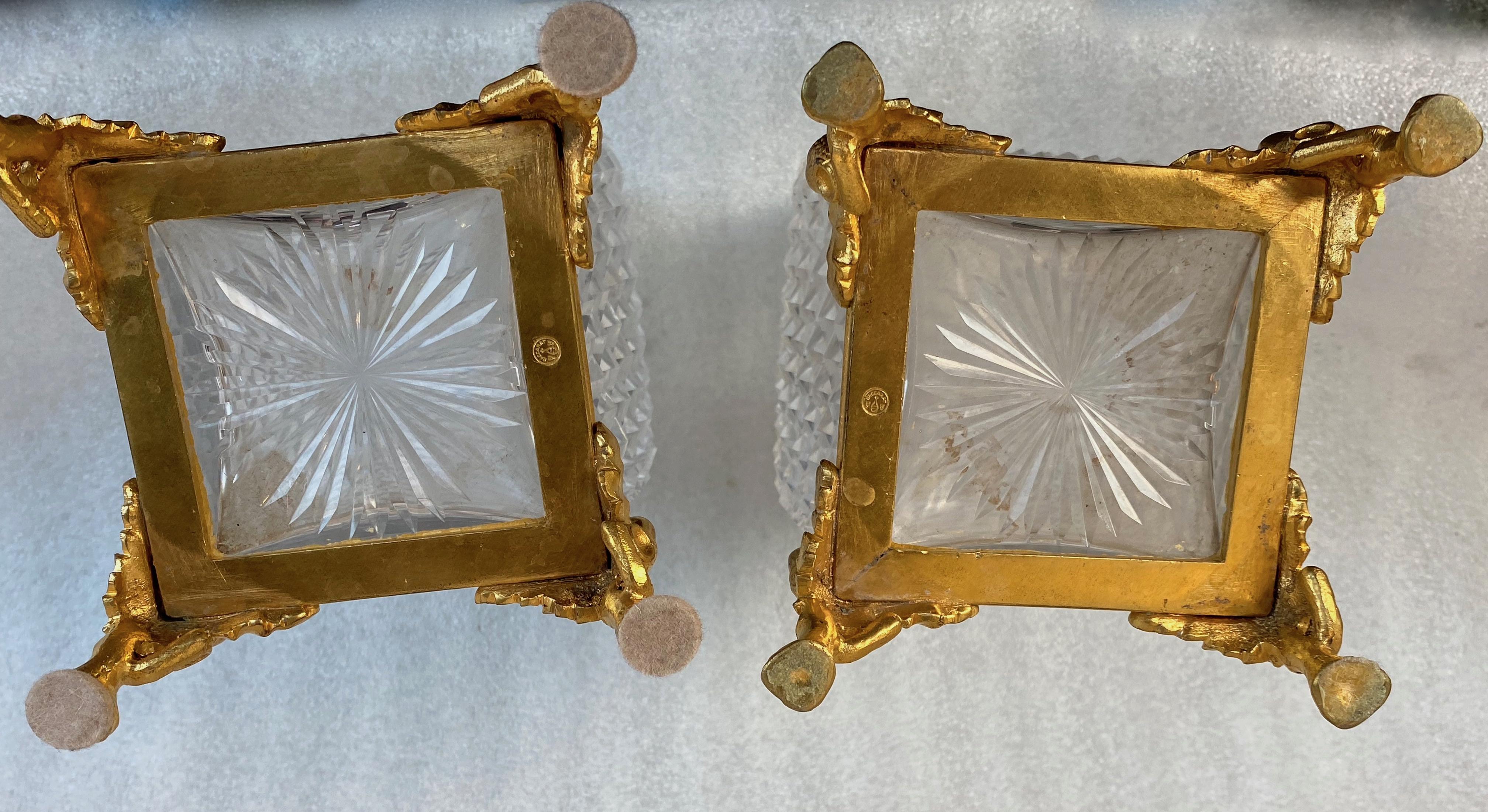 Bronze 1880 ‘Pair of Baccarat Vases, L’ Escalier De Cristal, Japanese Period Gilt Bronz For Sale