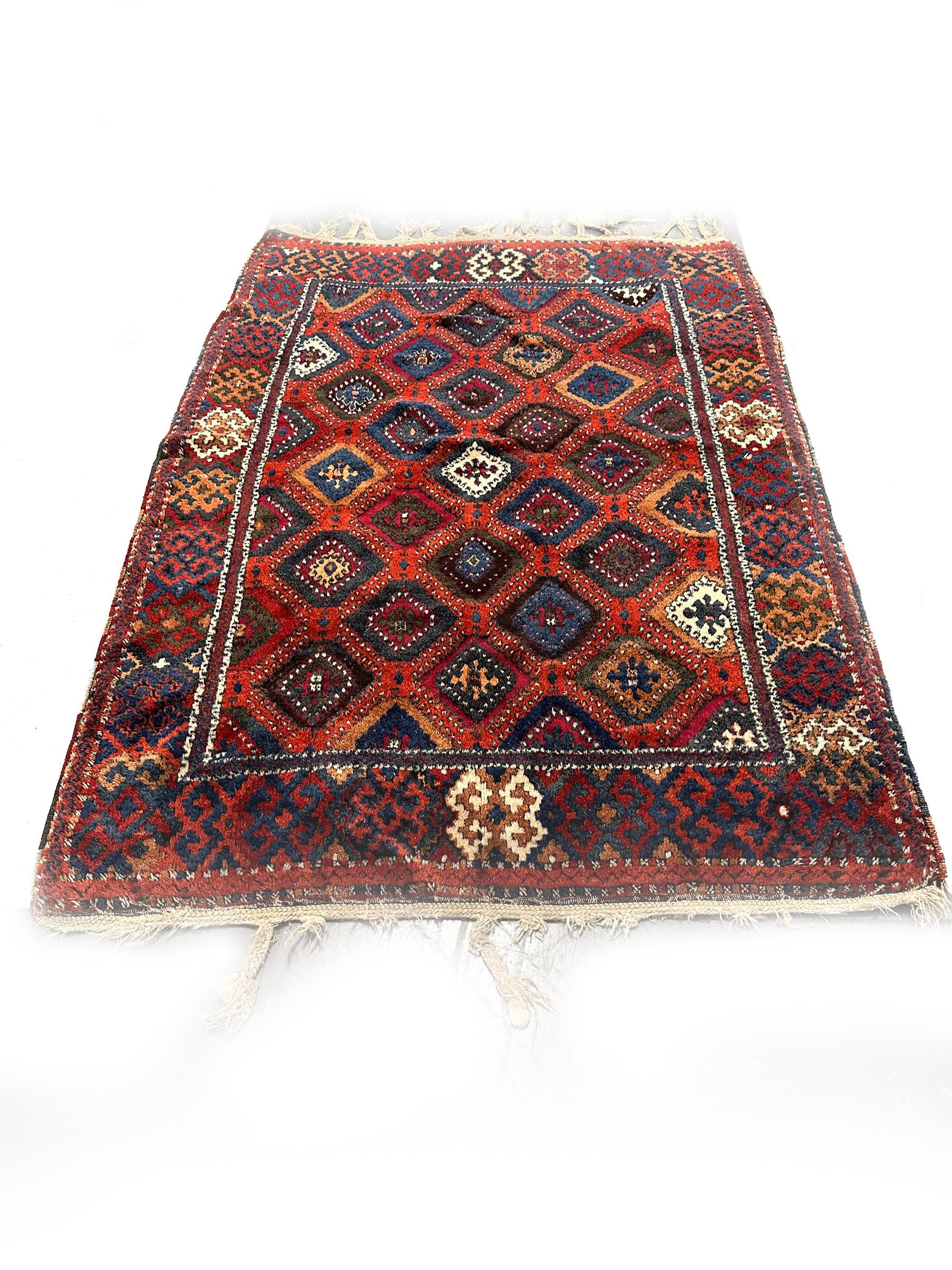 Hand-Knotted 1880 Rare Antique Turkish Rug Tribal Geometric 4x6 130cm x 170cm For Sale