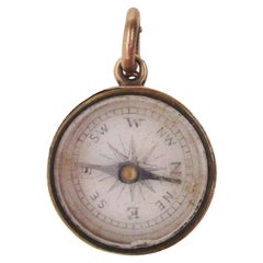 1880 Victorian 14 Karat Rose Gold Compass Watch Fob