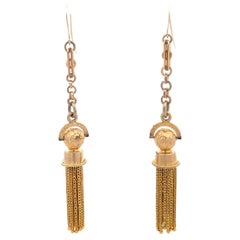 1880 Victorian 14K Gold Filled Tassel Earrings