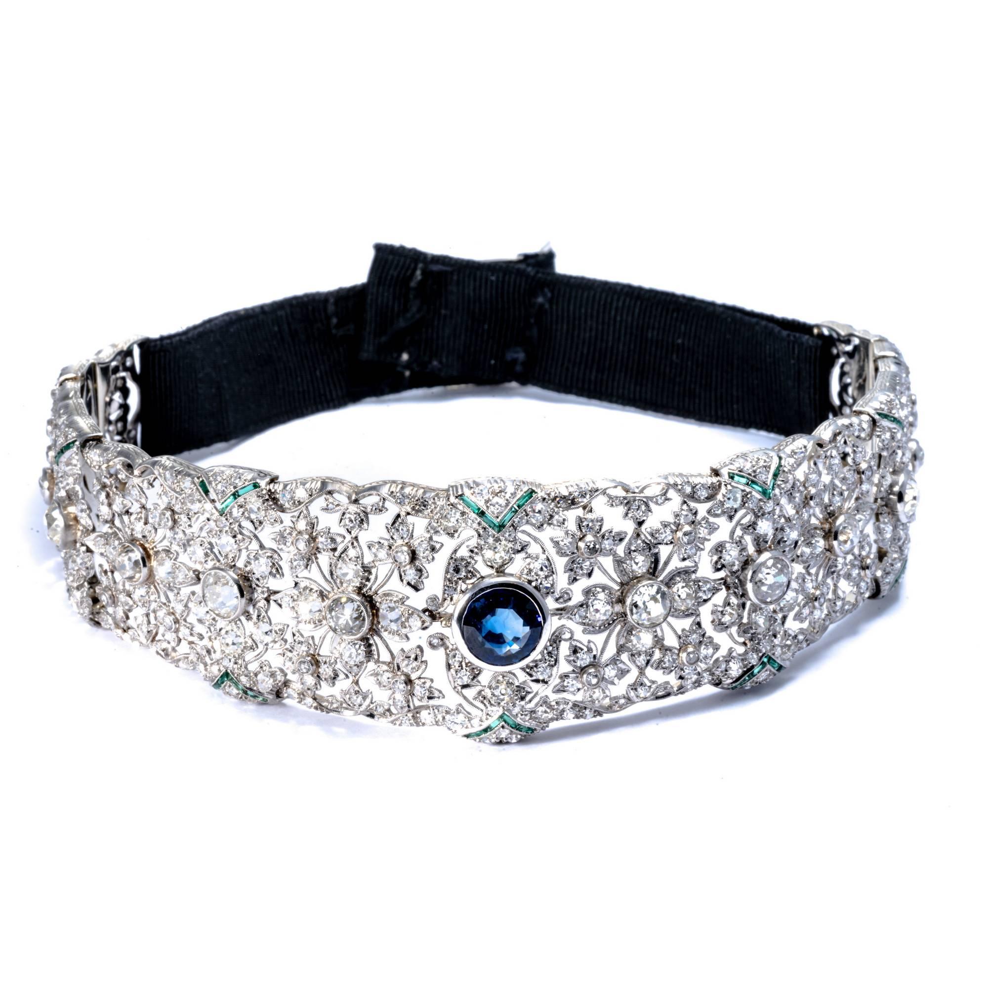 1890 Victorian Diamond Set Convertible Choker Bracelet Tiara In Excellent Condition In Roma, IT