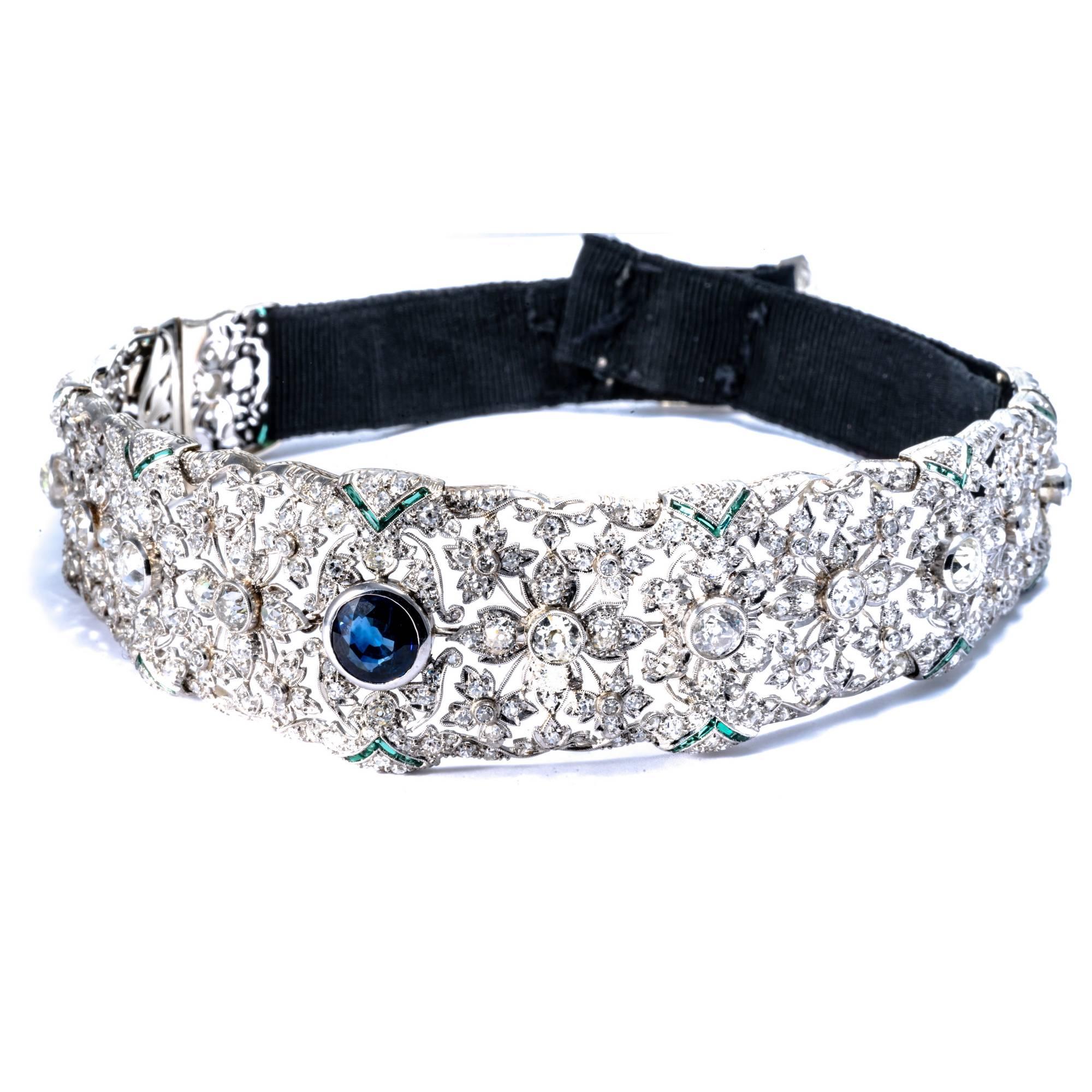 1890 Victorian Diamond Set Convertible Choker Bracelet Tiara 1