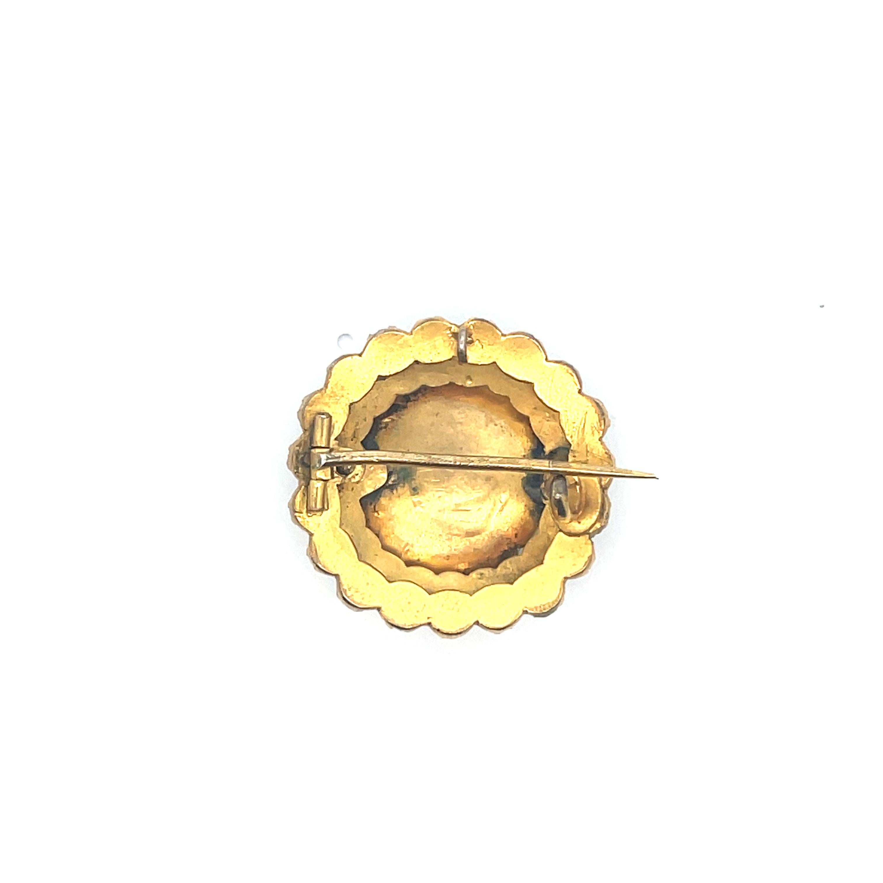 1880 Victorian Gold over Silver Cabochon Garnet Pin/Pendant  For Sale 1