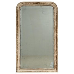 Antique Napoleon III Wall Mirror, Whitewashed Frame, France, 1880s