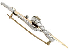1880s 1.05 Carat Sapphire Diamond Yellow Gold Brooch