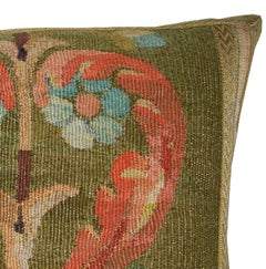 1880s Antique Aubusson Pillow with Heart Design - 20'' X 17''