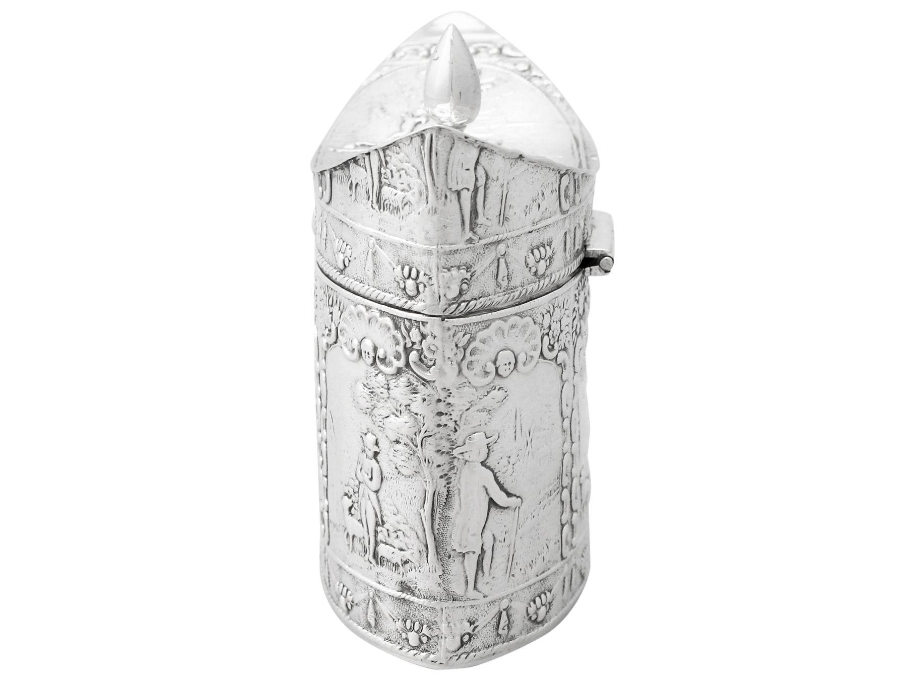 1880er Jahre Niederländische Silber Teedose im Zustand „Hervorragend“ im Angebot in Jesmond, Newcastle Upon Tyne