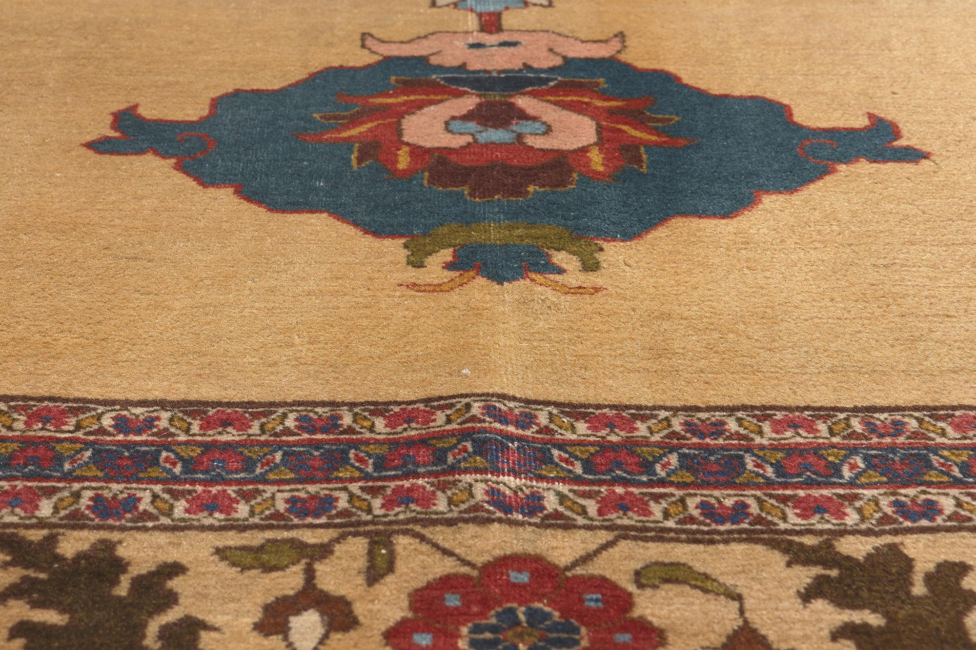 19th Century 1880s Antique Indian Agra Rug, Art Deco Style Meets Traditional Elegance For Sale