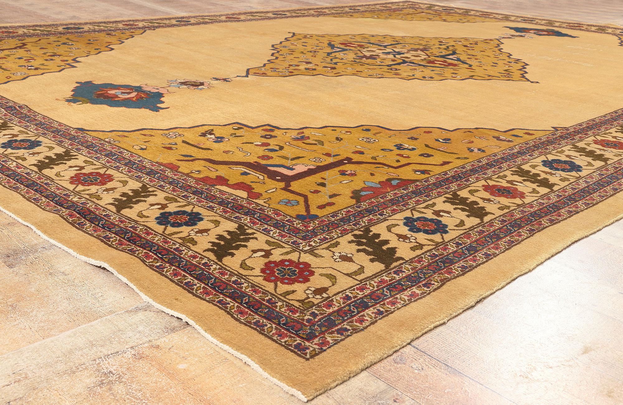 1880s Antique Indian Agra Rug, Art Deco Style Meets Traditional Elegance For Sale 1