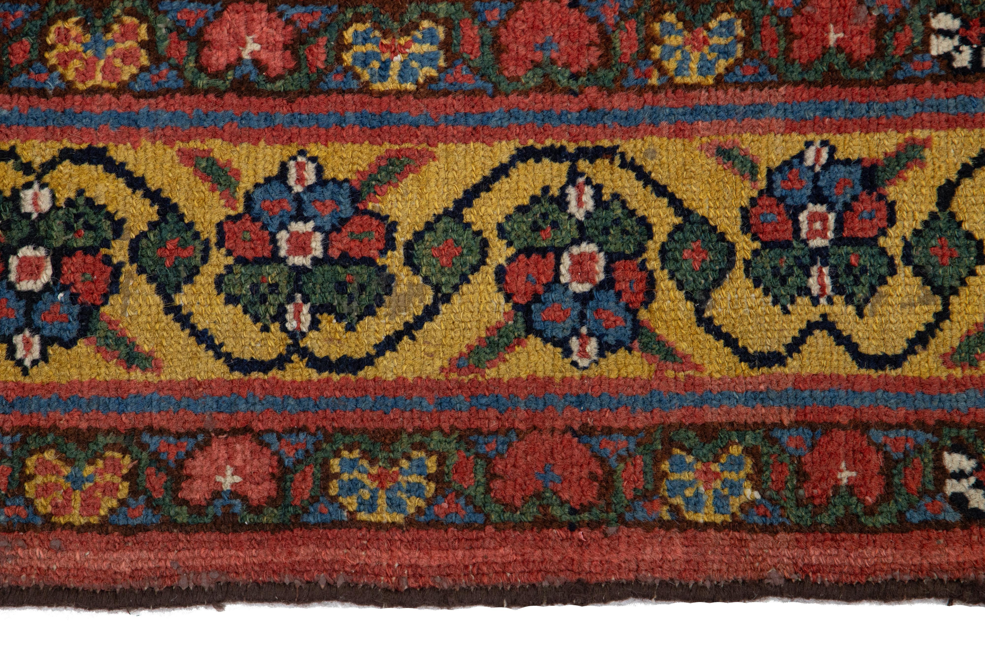 Tapis Malayer Gallery des années 1880, fait à la main en bleu avec motif allovern Bon état - En vente à Norwalk, CT