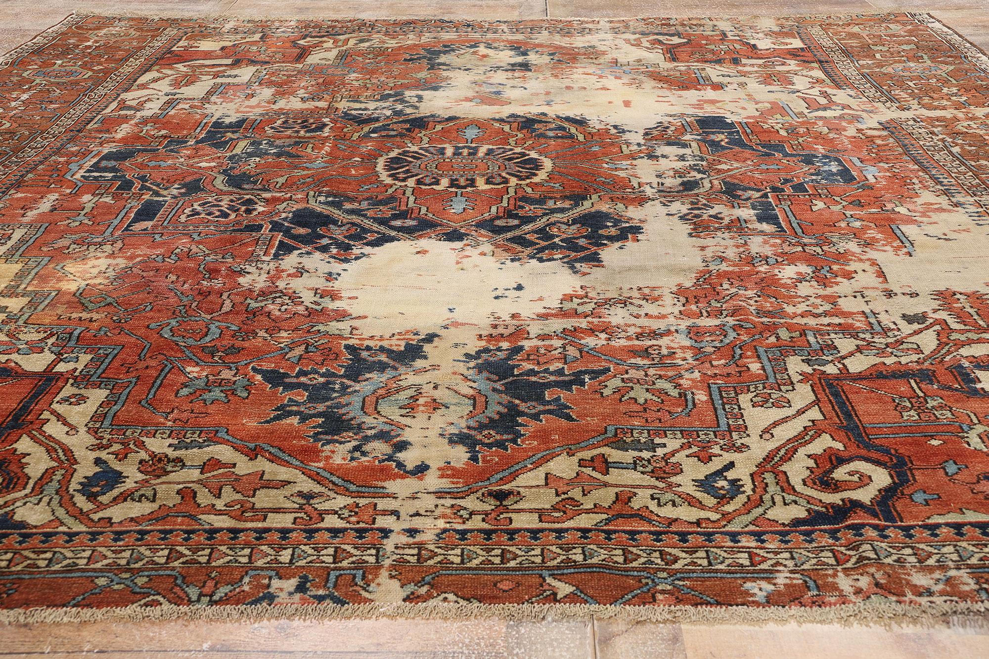 Tapis persan Serapi ancien des années 1880 avec style traditionnel en vente 6