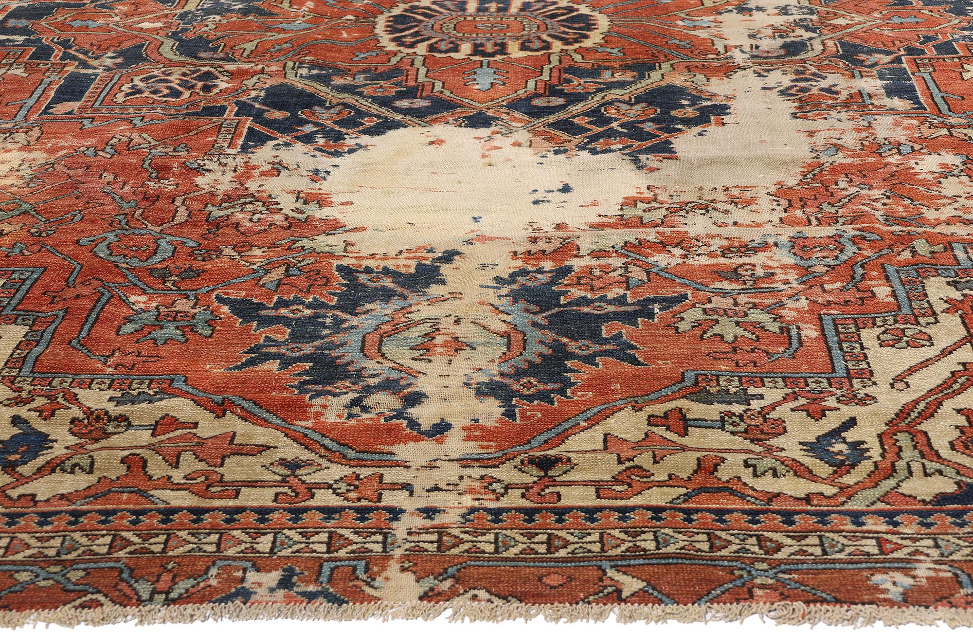XIXe siècle Tapis persan Serapi ancien des années 1880 avec style traditionnel en vente