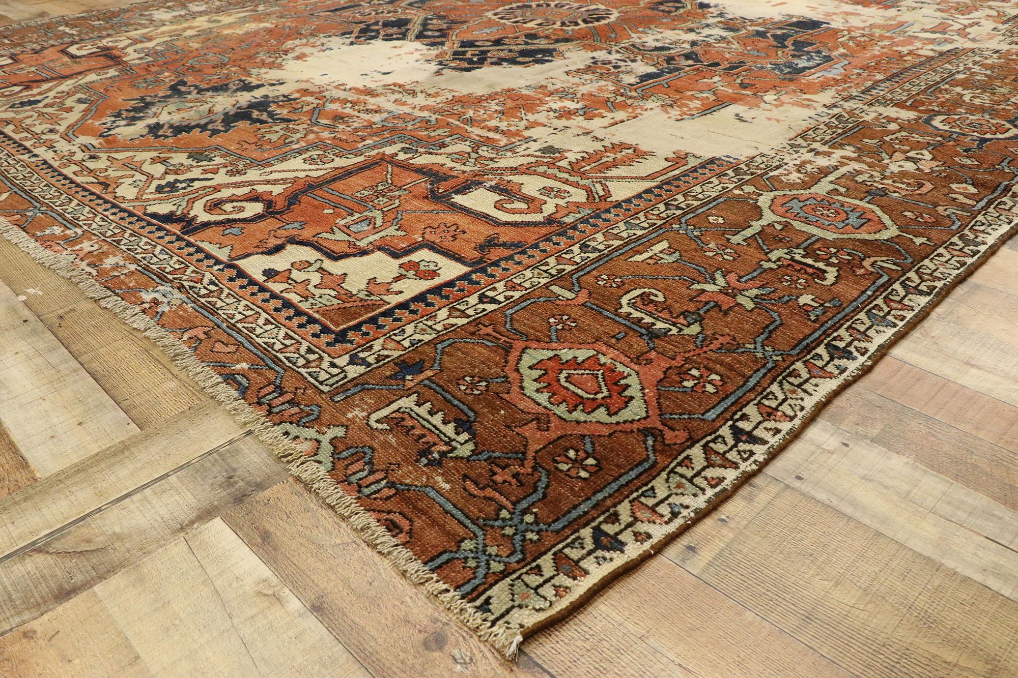 Tapis persan Serapi ancien des années 1880 avec style traditionnel en vente 5
