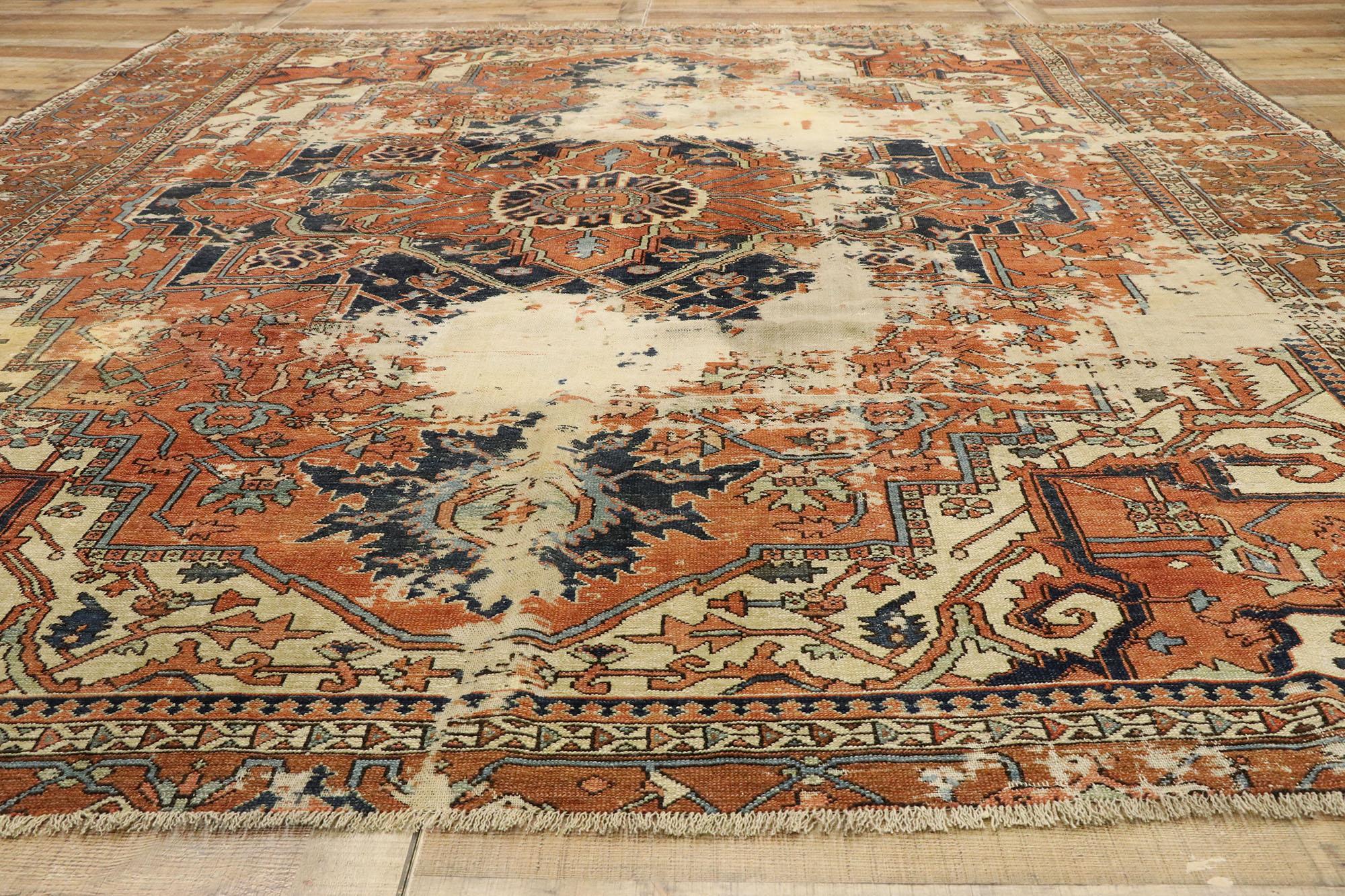 Tapis persan Serapi ancien des années 1880 avec style traditionnel en vente 7