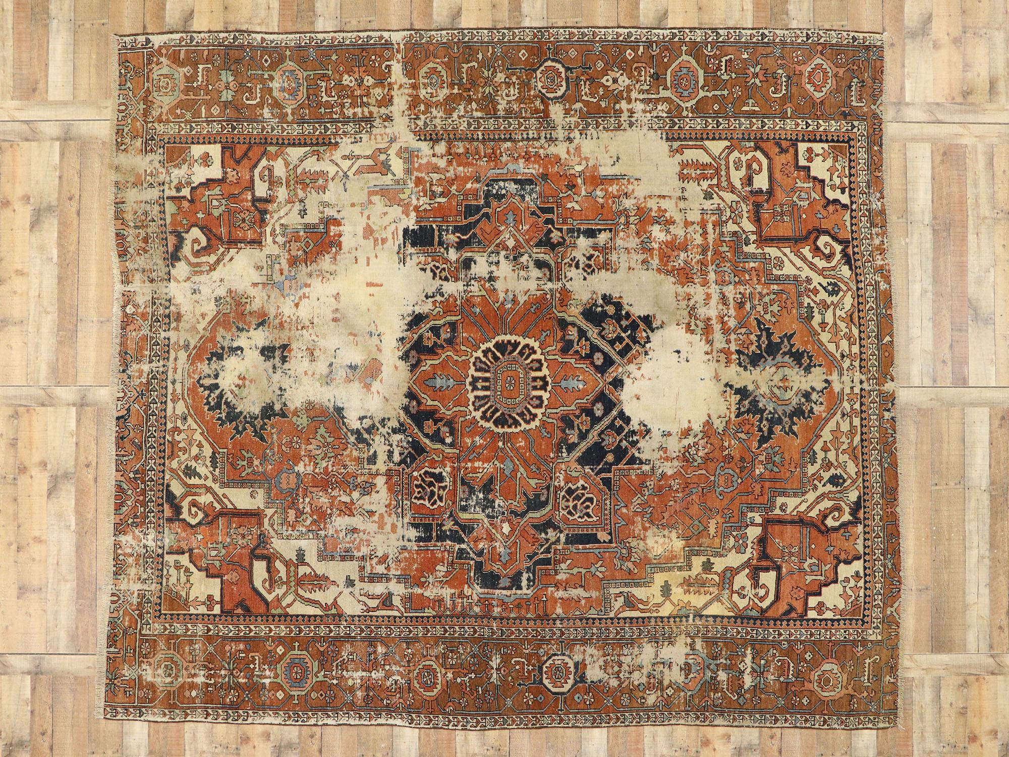 Tapis persan Serapi ancien des années 1880 avec style traditionnel en vente 9
