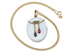 1880er Jahre Antike russische Rubin, Saphir und Diamant Rose Gold Medaillon
