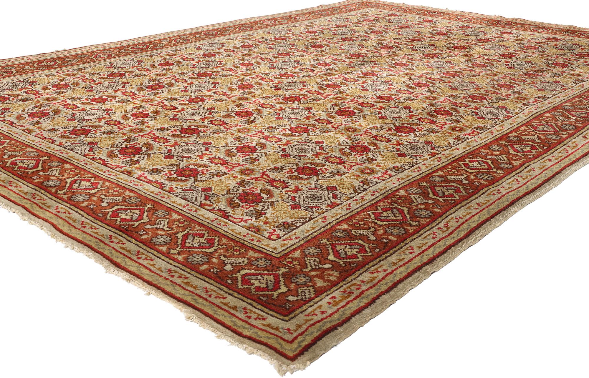 1880's Antique Turkish Oushak Rug, 08'01 x 11'04 For Sale 4