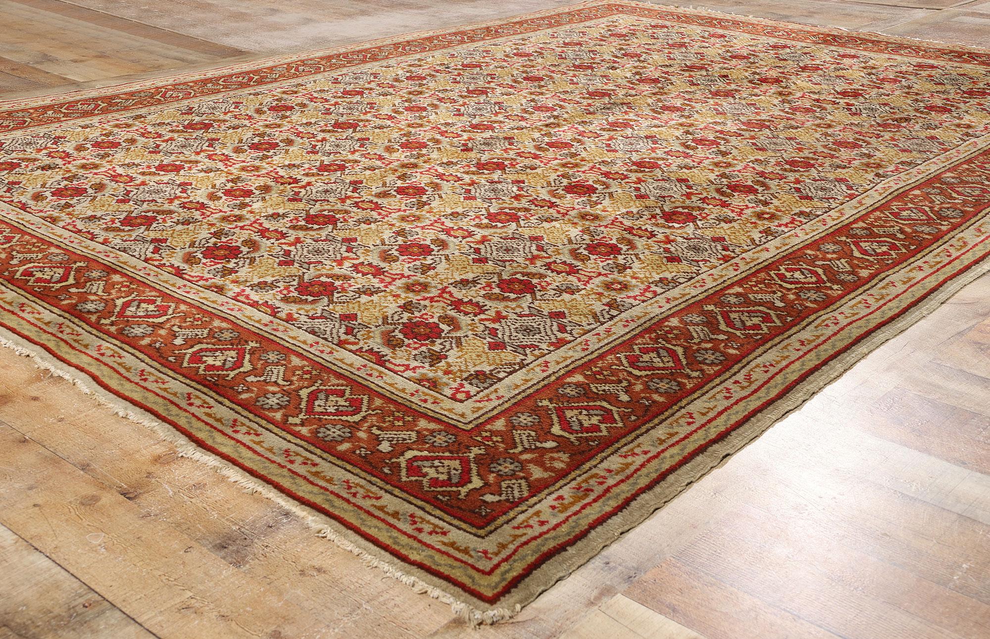 1880's Antique Turkish Oushak Rug, 08'01 x 11'04 For Sale 5