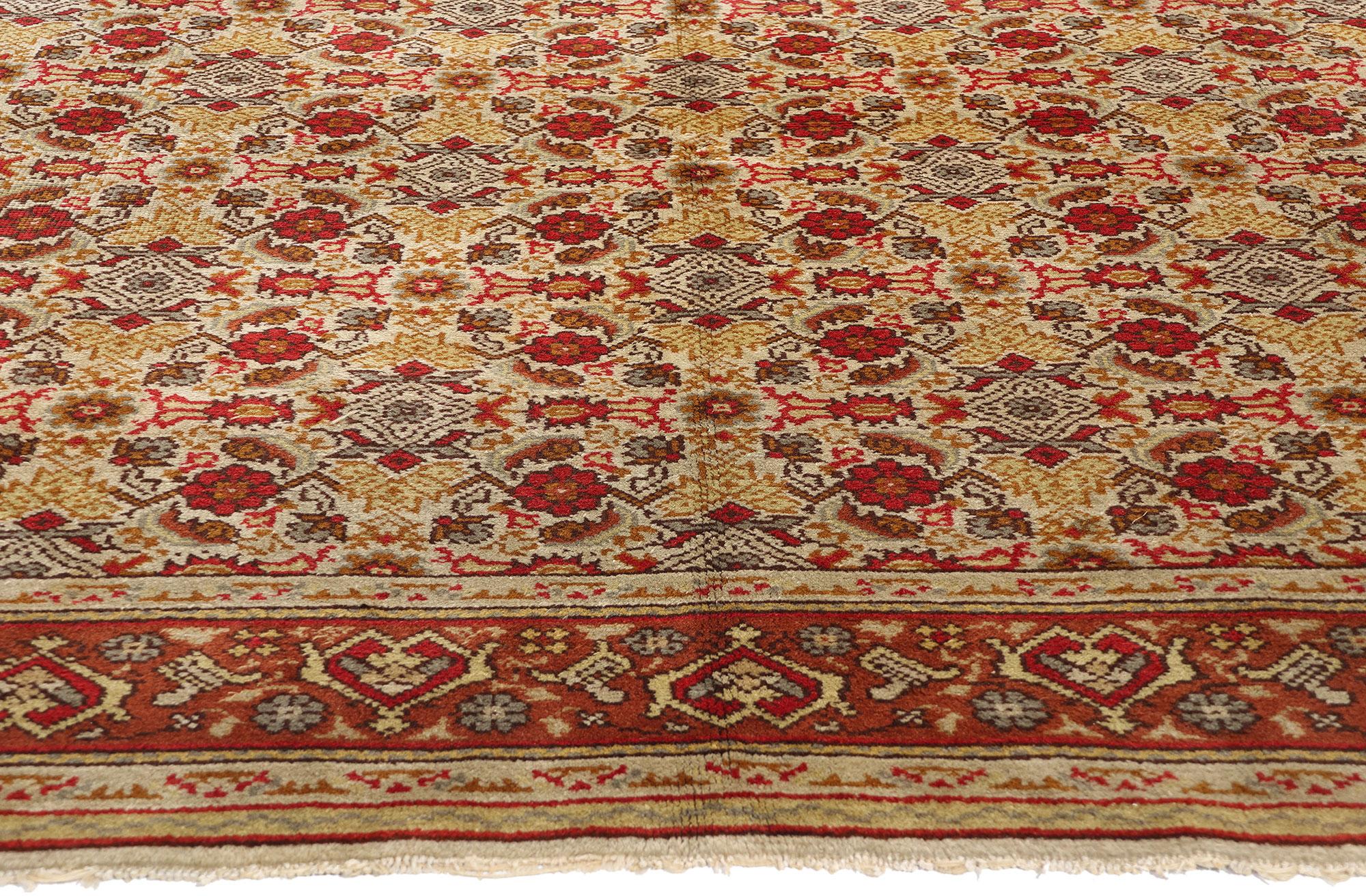 Hand-Knotted 1880's Antique Turkish Oushak Rug, 08'01 x 11'04 For Sale