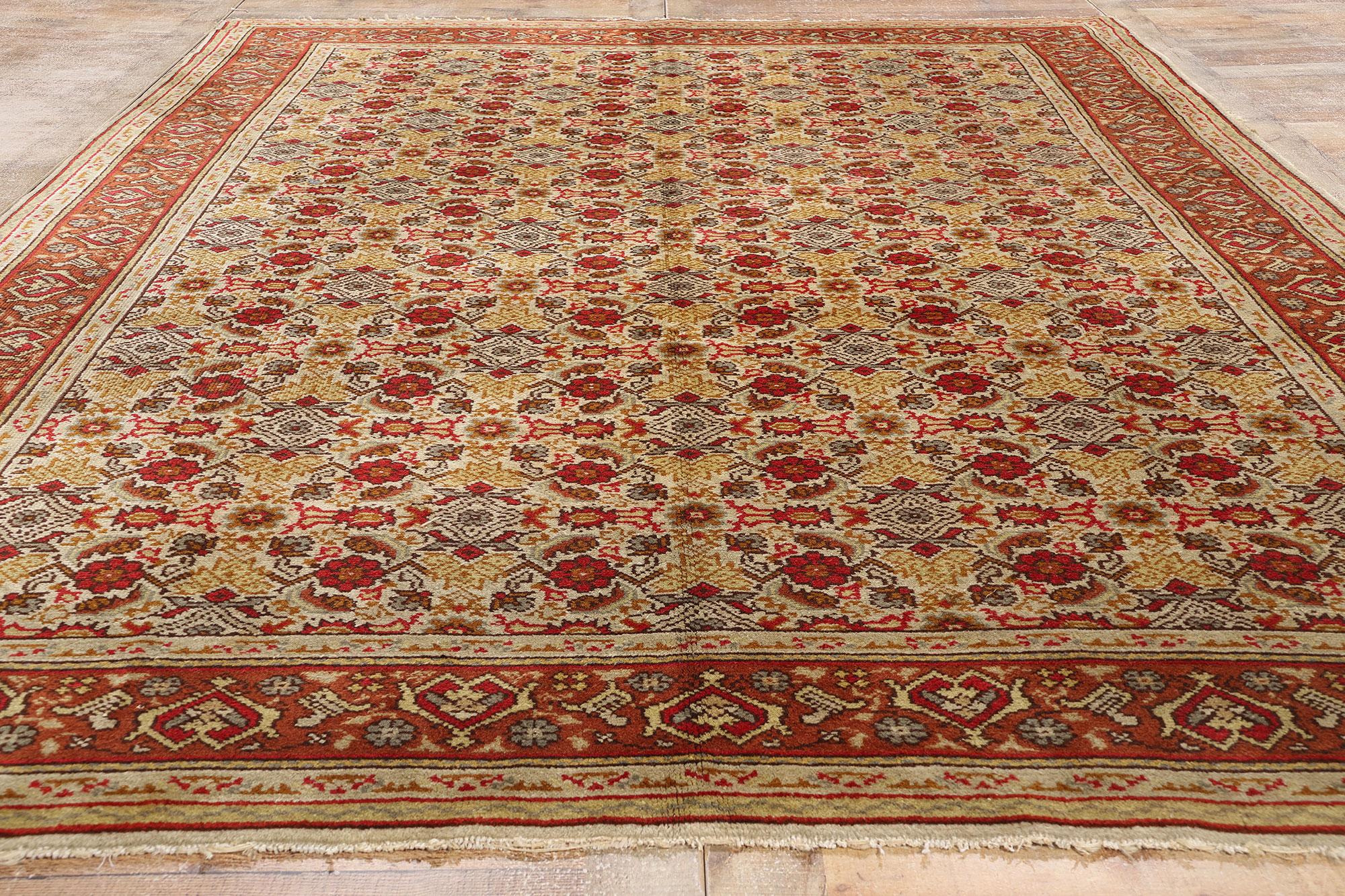 1880's Antique Turkish Oushak Rug, 08'01 x 11'04 For Sale 1