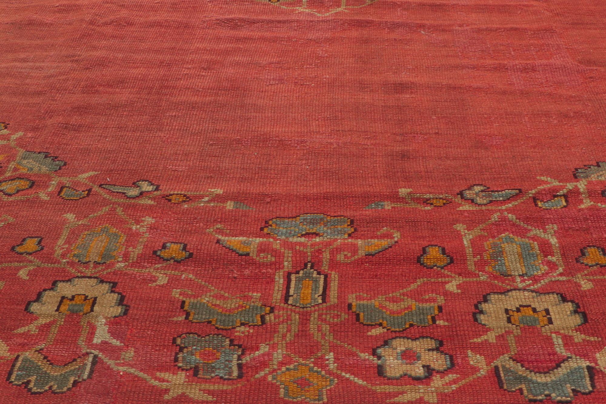 1880's Antiker Türkischer Oushak Teppich, 09'02 x 11'02 (19. Jahrhundert) im Angebot