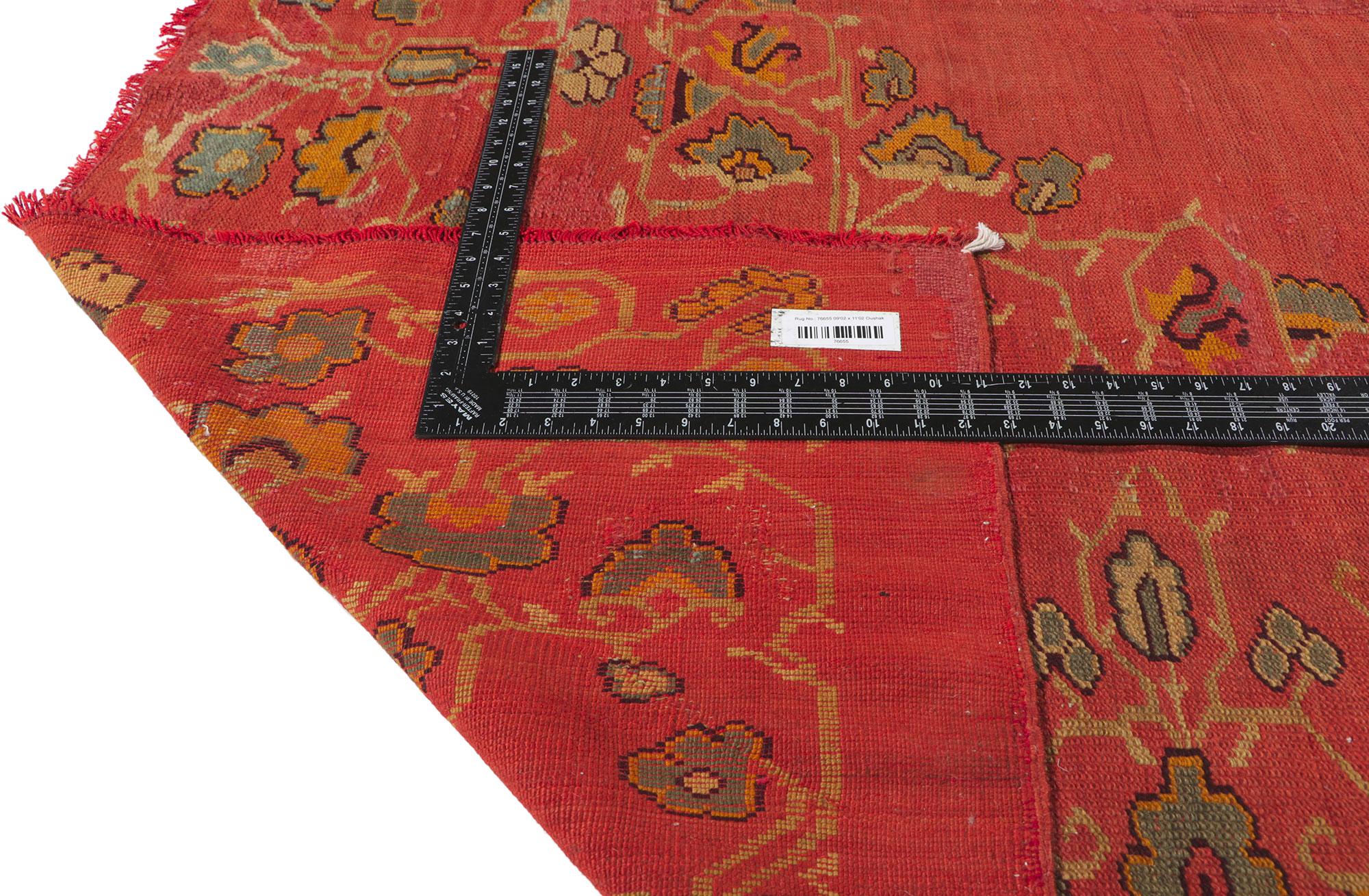1880's Antiker Türkischer Oushak Teppich, 09'02 x 11'02 im Angebot 1