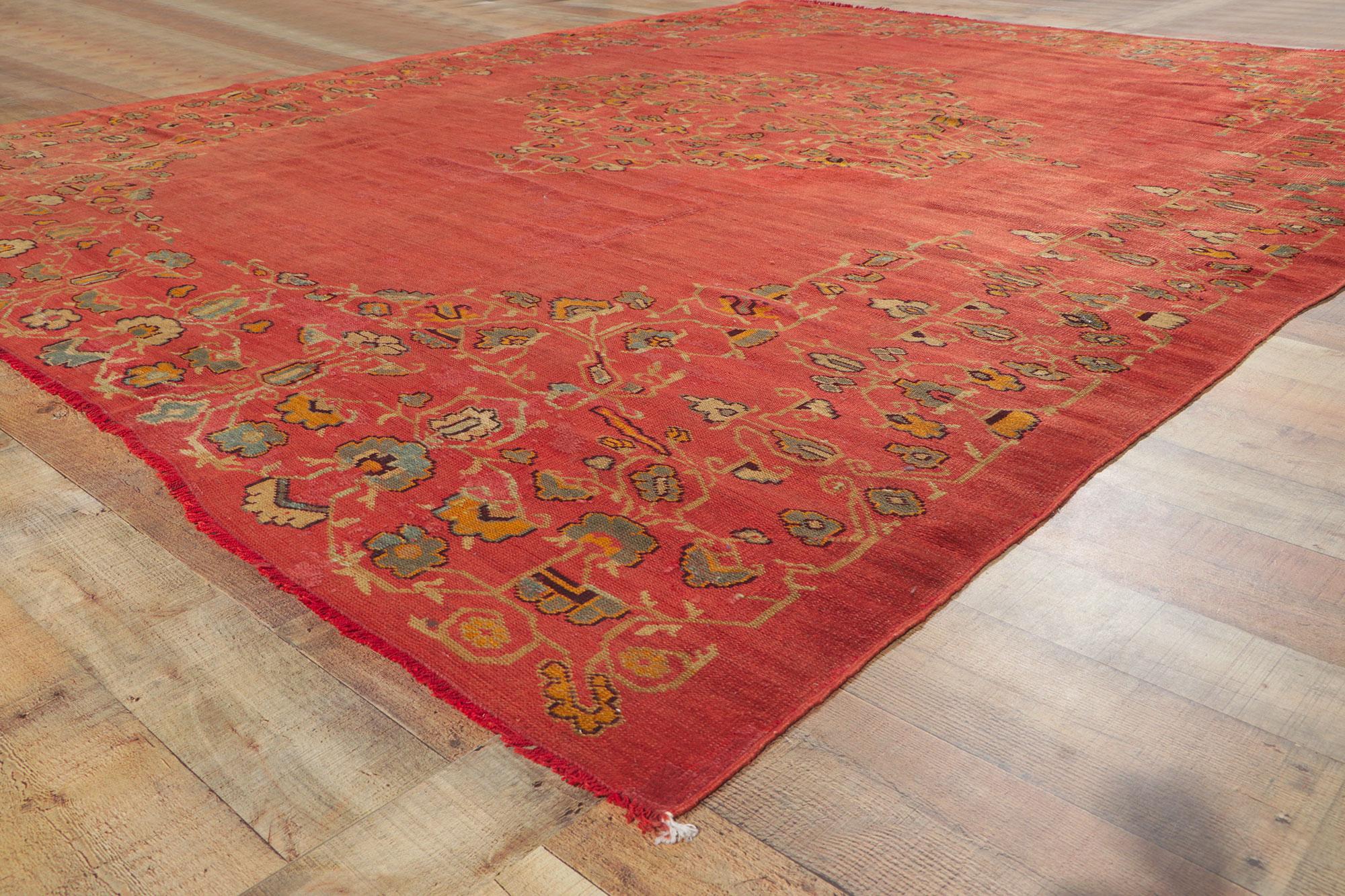 1880's Antiker Türkischer Oushak Teppich, 09'02 x 11'02 im Angebot 2