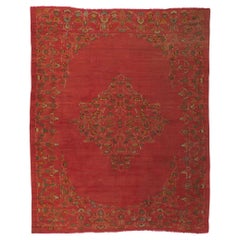 1880's Antique Turkish Oushak Rug, 09'02 x 11'02